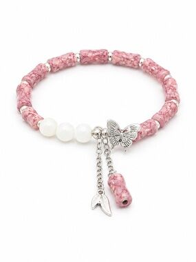 Beaded butterfly stretch bracelet